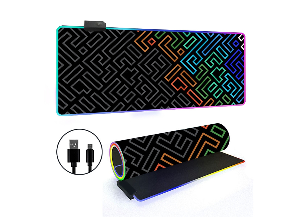 Mousepad Tapete De Mesa Retroiluminado Rgb Com Linhas Simples Brilvibera (estilo 1, 4008004mm)
