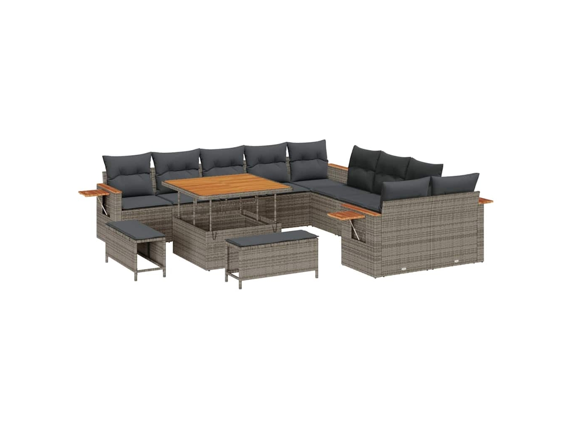 Maison Exclusive - Conjunto De Sofá De Jardim Com Almofada 13 Pcs Cinzeto