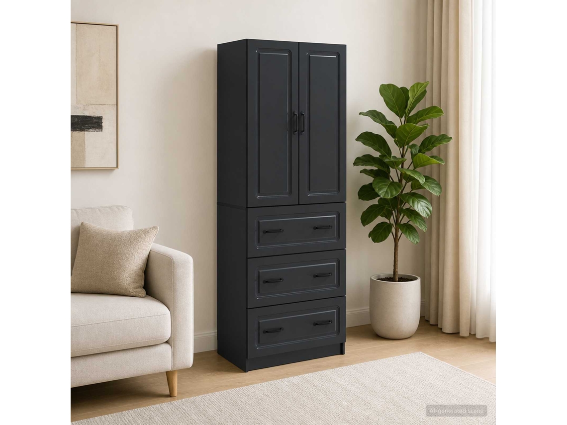 Vidaxl Conjunto De Gabinete 2 Unid. 66 X 34,5 X 87 Cm Preto