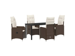 Conjunto de Jantar para Jardim 5 Pcs Castanho Vime Pe MAISON EXCLUSIVE