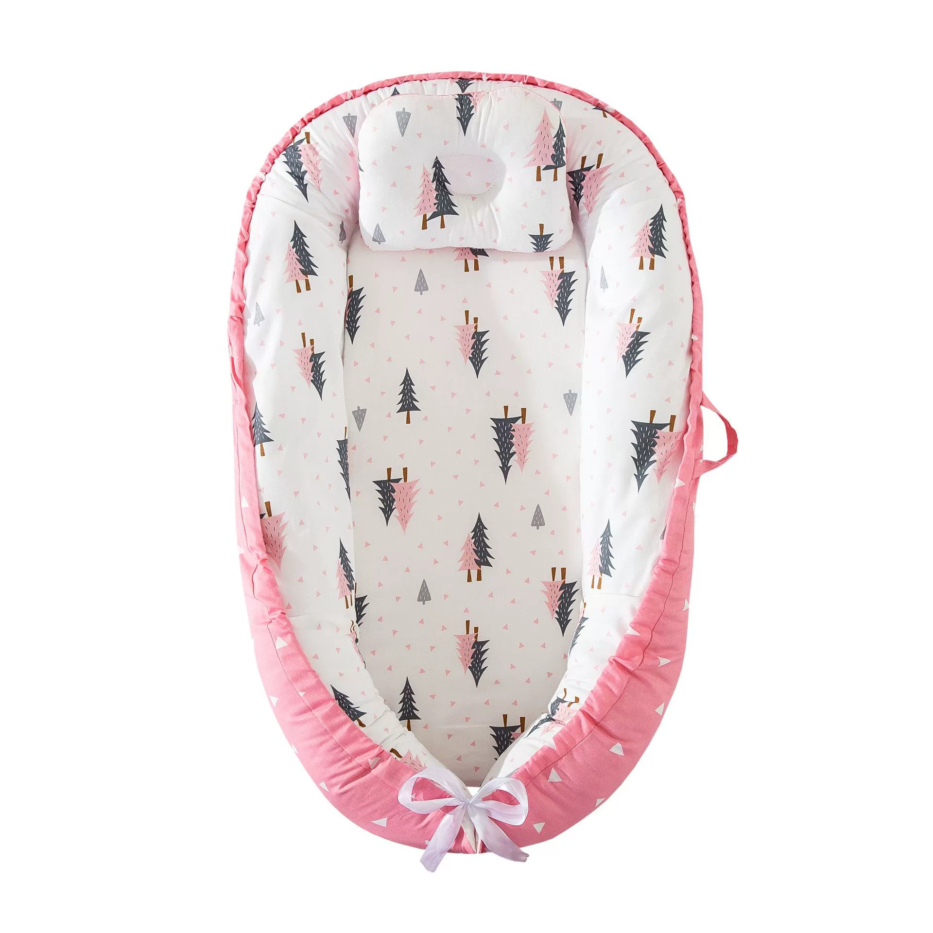 Ninho de Bebé EIFSON 0 24 Meses com Almofada Algodão Macio 85x55cm (rosa Floresta)