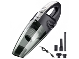 Aspirador De Pó Automotivo Sem Fio De 120 W Usb Acabamento Fosco Yunzii (uso Duplo Para Carro E Casa, Para Uso Seco E Úmido, Preto E Prata)