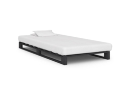 Vidaxl Estrutura De Cama Em Paletes Pinho Maciço 100x200 Cm Cinzento