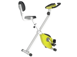 Bicicleta Ergométrica Dobrável Aço Magnética 8 Níveis, Altura Regulável, Lcd, 43×97×109cm, Amarela
