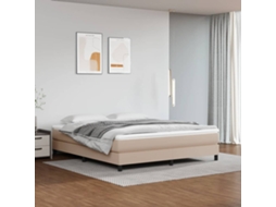 Vidaxl Cama Com Molas/colchão 180x200 Cm Couro Artificial Cappuccino