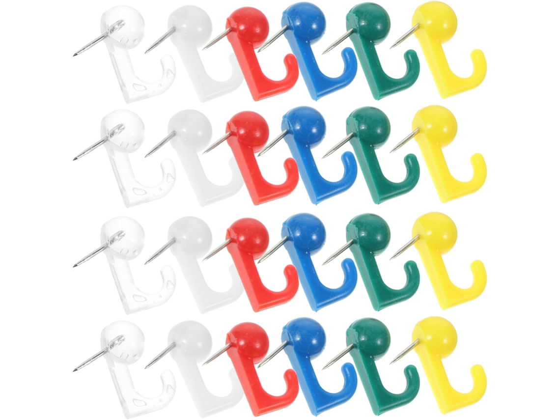 Ganchos decorativos multifuncionais para bolsas, feitos em PP e liga de alumínio, com 2 compartimentos.