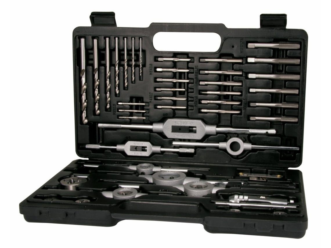 Conjunto De Ferramentas De Rosqueamento Terrax-A245021-45 Peças Em Caixa De Metal