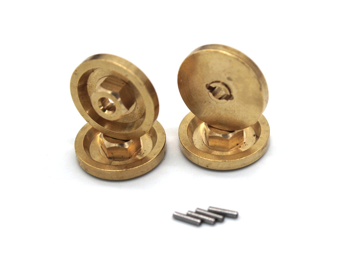 Conjunto 4 Adaptadores Hexagonais Metal Latão 7 Mm Land Rover Camel Fms Fcx24m 1/24 Peças Substituição Modelos Automóveis e Veículos Rc MDUG