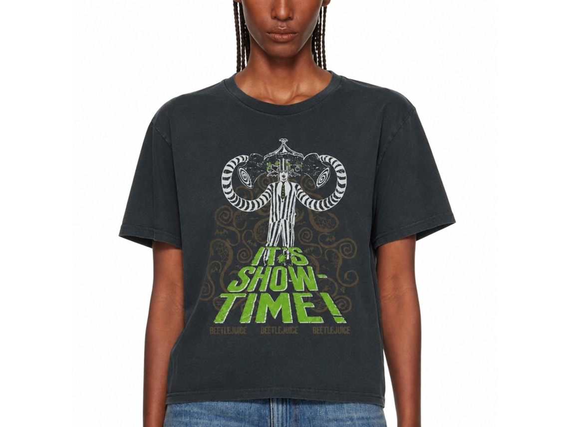 Rockinstone Beetlejuice It's Show-time Black T-shirt Size:xl