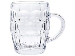 Caneca de Cerveja Clássica, Jarra de Vidro, Bar Vintage, Copo, Alça, Canelada, 255 Ml AQUAFORGE