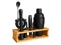 Conjunto De Coqueteleira De Aço Inoxidável Com 10 Peças, Capacidade De 550 Ml, Com Suporte Para Armazenamento.