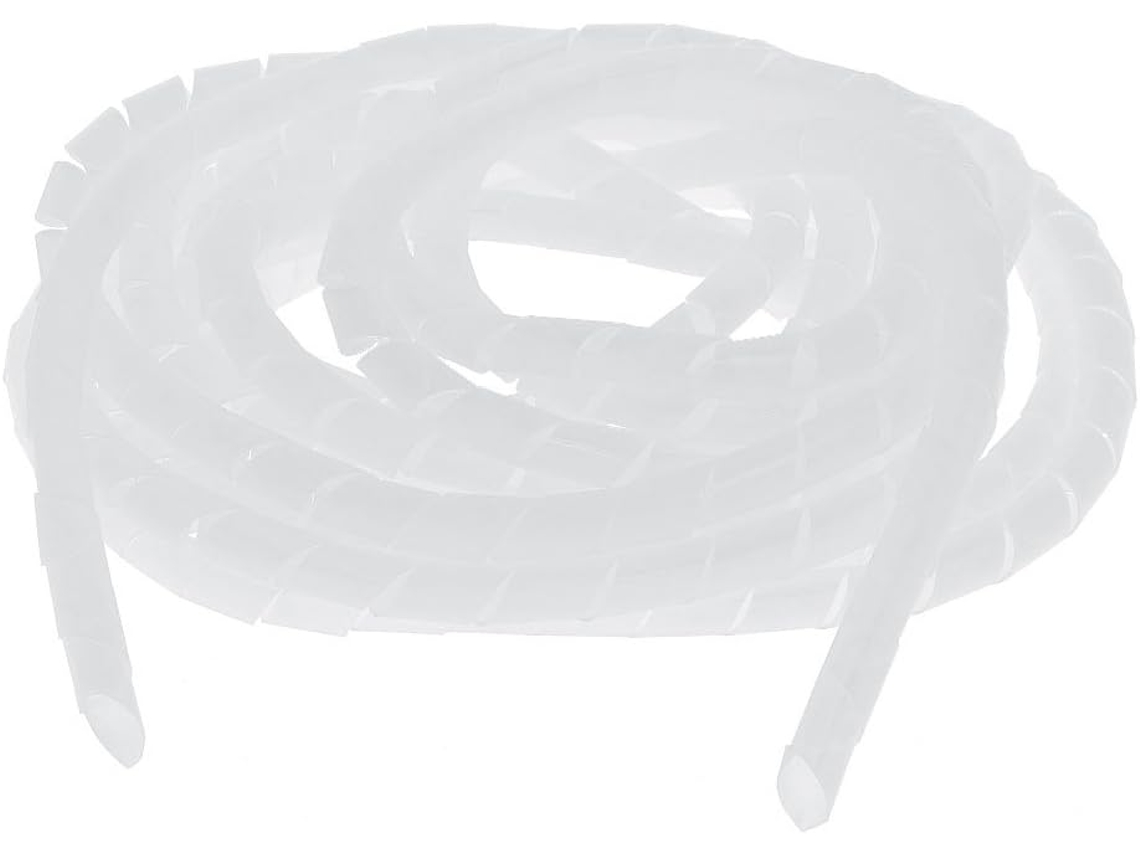 Mangueira Espiral Flexível de 19 Mm Diâmetro para Organização Cabos Computador, Branca, 10 M, 2 CHABERLU