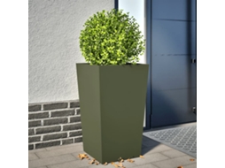 Vidaxl Vaso/floreira De Jardim 45x45x75 Cm Aço Verde Azeitona