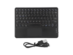 Teclado Sem Fio De 10 Polegadas, Redondo, Com Função Touchpad, Portátil, Ampliado, à Prova Dágua E Poeira, Para Laptop, Preto Aquaforge