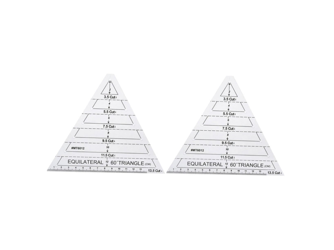 Conjunto De 2 Réguas Triangulares Transparentes De Acrílico Para Patchwork E Corte