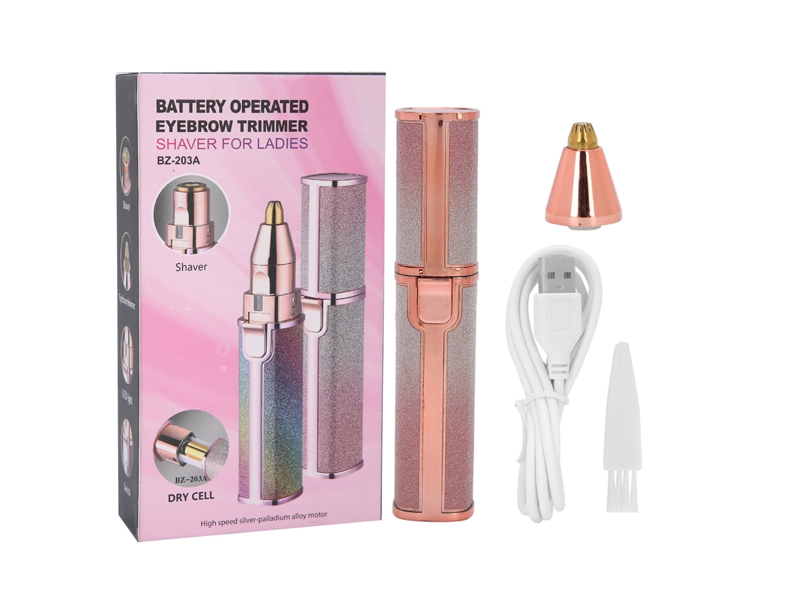 Aparador Elétrico de Sobrancelhas Recarregável Via Usb Portátil com Cabeça Dupla Feminino AQUAFORGE