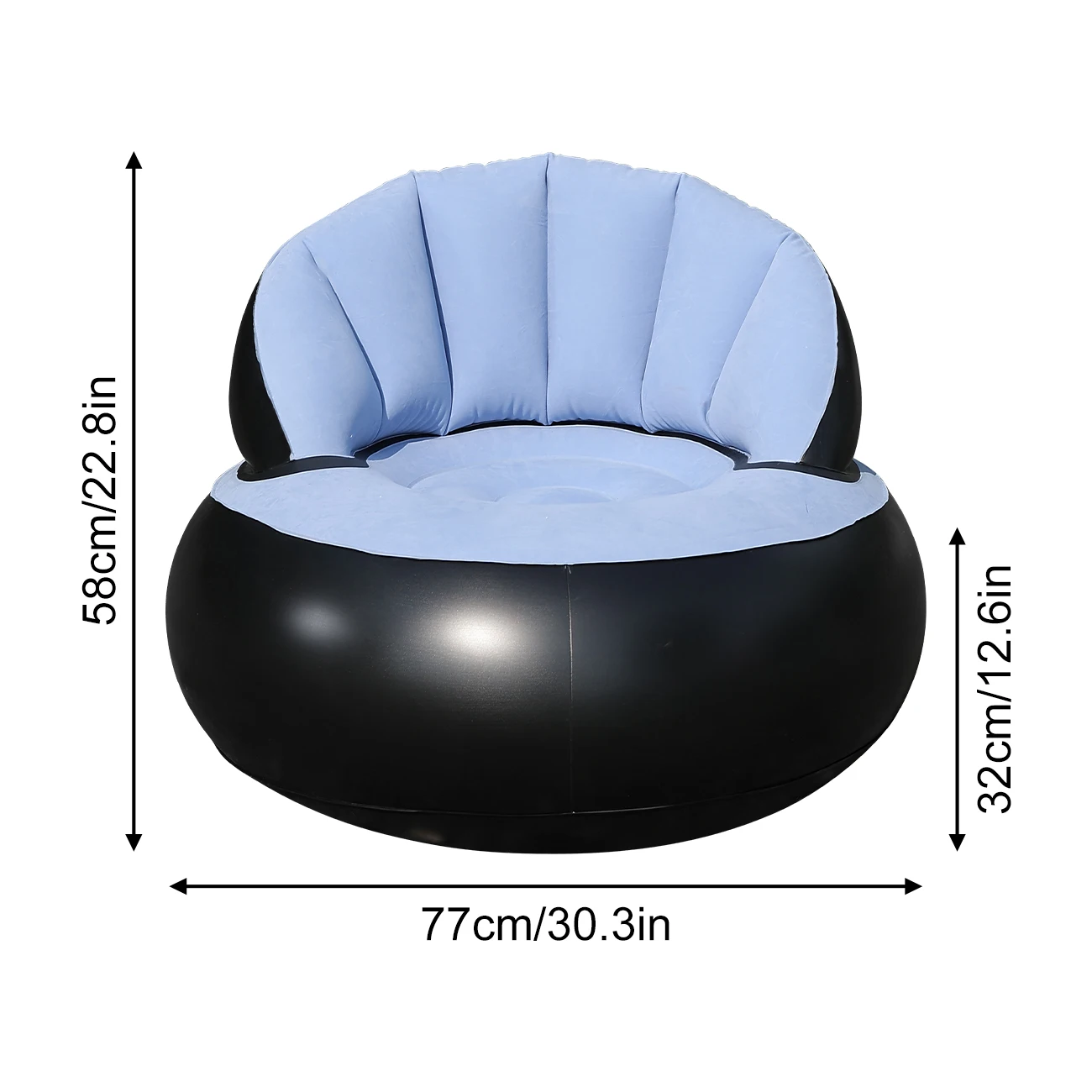 (azul) Um Sofá Inflável De Pvc Espesso, Com Design Ergonômico.