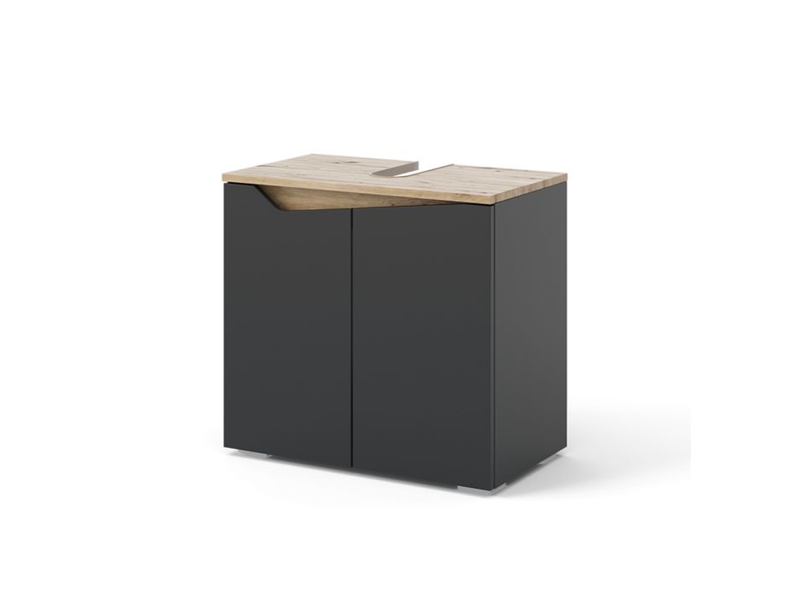 Móvel lavatório Marelle, 60 x 57,5 cm com 2 portas, Antracite, Vicco