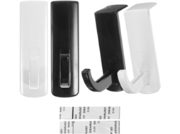 Suporte Para Fone De Ouvido Com Gancho, Simples, Leve, Preto, Design De Plástico 4 Peças, Alivia A Pressão, Autoadesivo