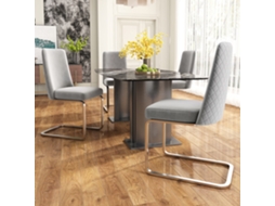 Cadeiras De Veludo Cinza, Design Diamantado, Pernas Metálicas, Conjunto De 4 Para Sala De Jantar.