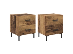 Conjunto de Armário de Cabeceira 2 Pcs Madeira Antiga 40x35x47,5 cm MAISON EXCLUSIVE
