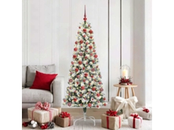 Vidaxl Árvore De Natal Articulada Artificial Verde E Branco 180 Cm