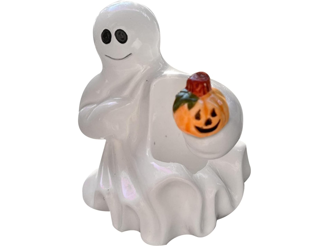 Castiçal De Mesa Em Forma De Fantasma, Feito De Resina | Castiçal Em Formato De