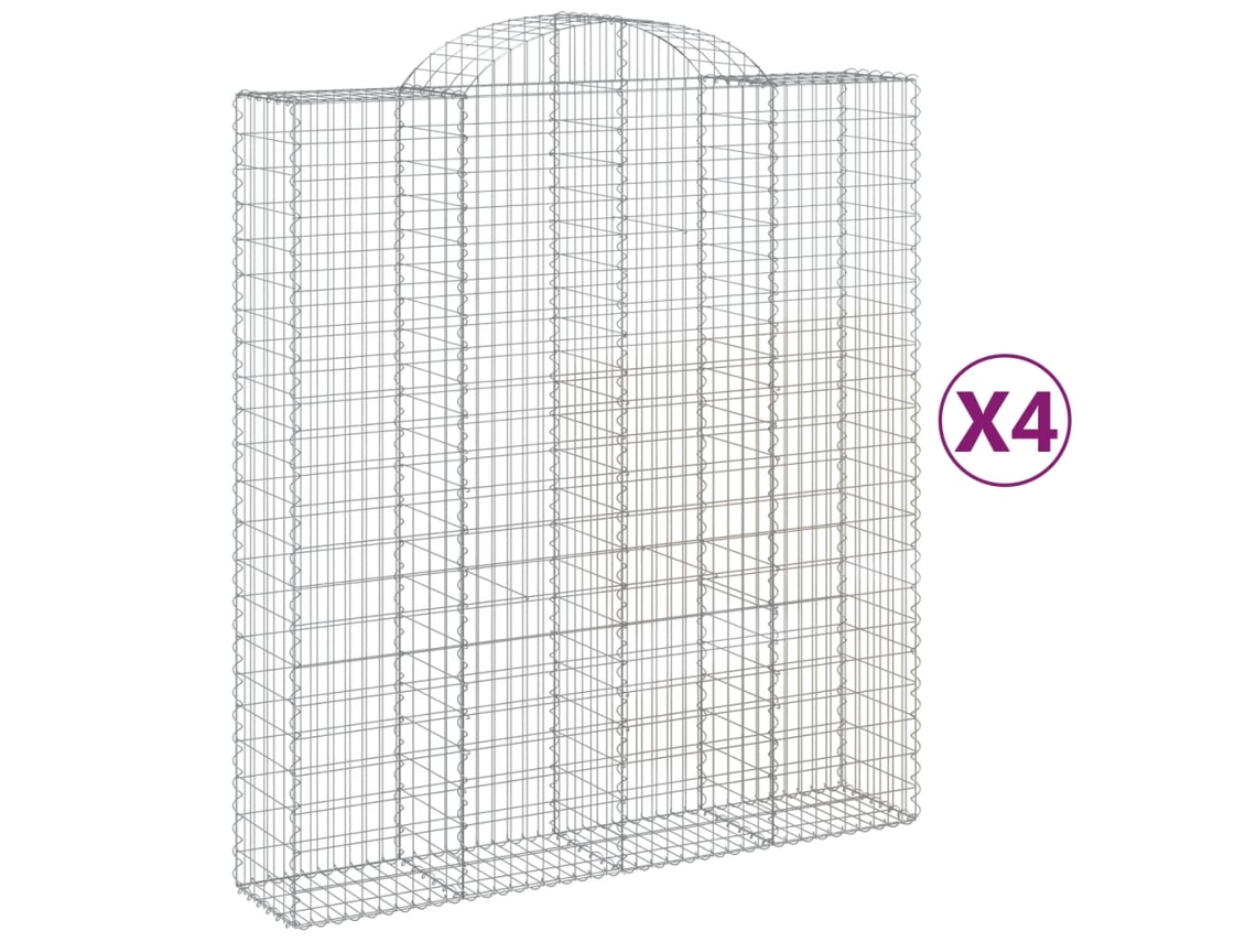 Gabion Basket, Gabion Baskets Vidaxl Prateado Ferro (200 X 50 X 220/240 Cm)
