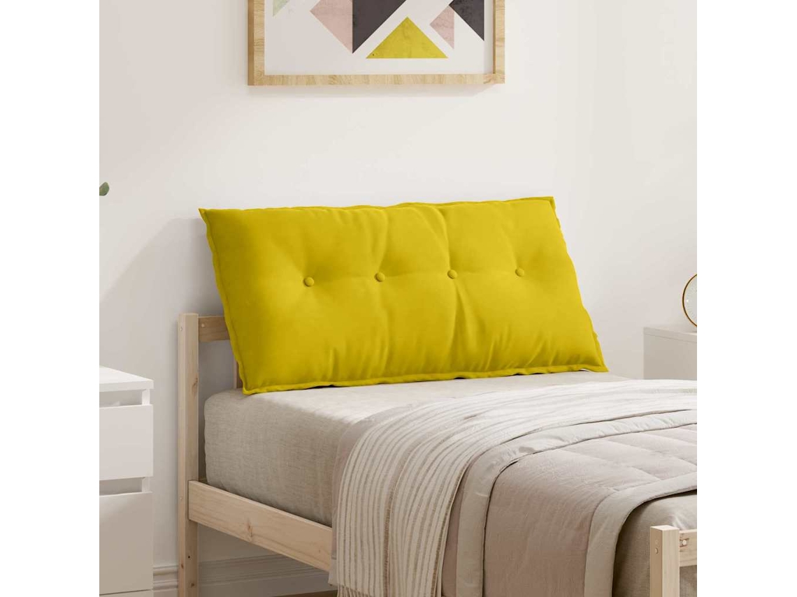 Vidaxl Travesseiro Para Costas Amarelo 100 X 50 Cm