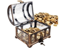 Caixa De Segredos Mini - Caixa Vintage Transparente Com Fechadura - Caixa De Segredos Dos Piratas - Presente Para Aniversário - Caixa De Armazenamento