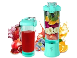 Liquidificador portátil Slowmoose para smoothies e shakes com copo de viagem azul