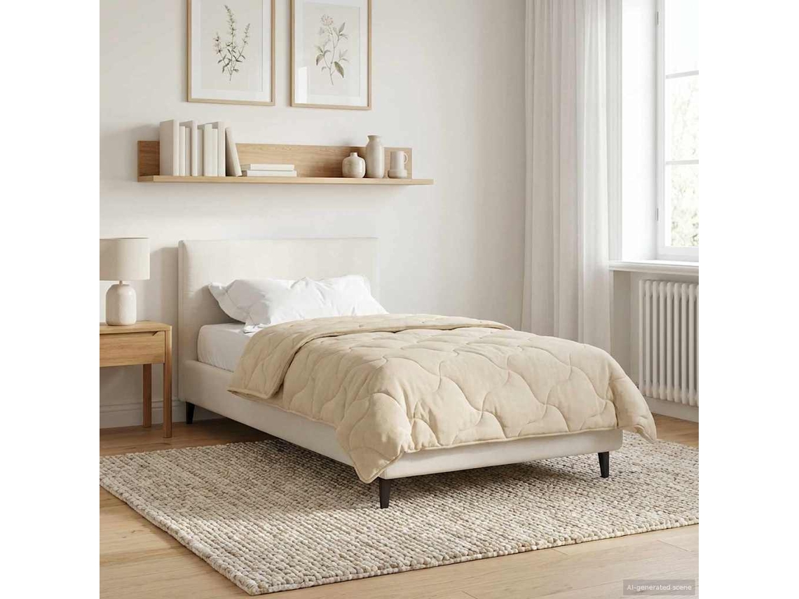Vidaxl Edredom De Inverno 135 X 220 Cm Inverno Creme Respirável