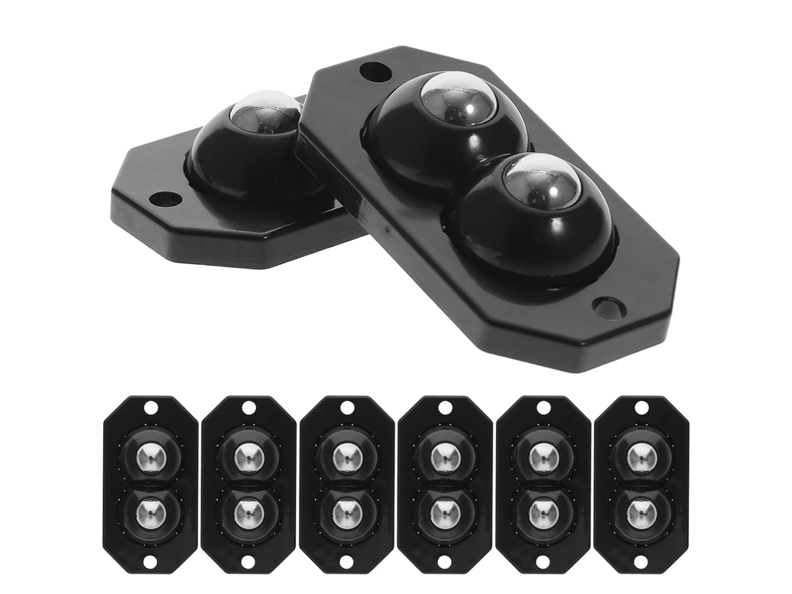 8 Mini Rodízios Giratórios De Aço - Para Uso Prático E Funcional