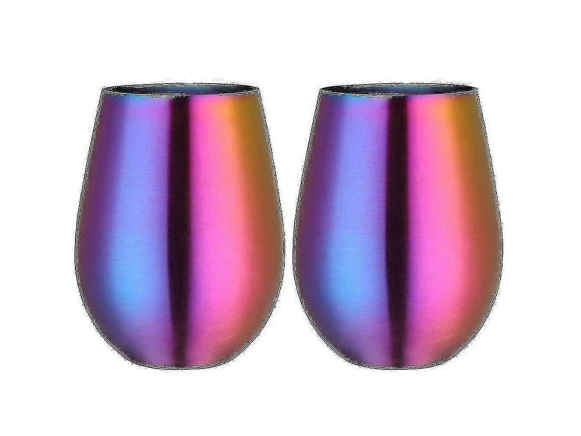 2-pack Copo De Vinho Sem Haste Aço Inoxidável Compatível Com Viagem