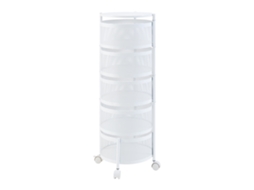 Carro de Cozinha Steigen com 5 Cestos Redondos em Aço 90Xø33Cm Branco [EN.CASA]