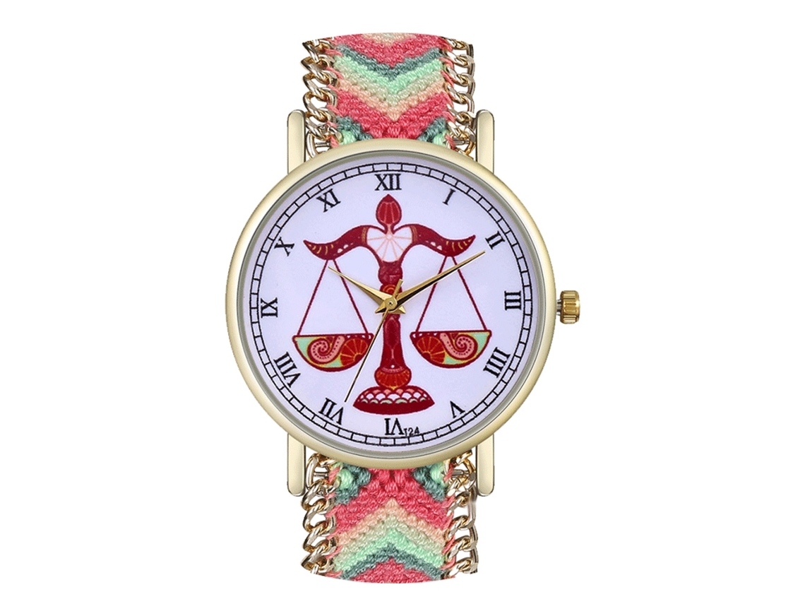 Relógio de Pulso Unissex Moda com Pulseira de Lã Tecida e Dial Redondo Quartzo