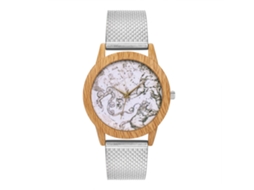 Relógio analógico de quartzo com pulseira de malha para mulheres e homens, estilo casual simples para negócios (prateado)