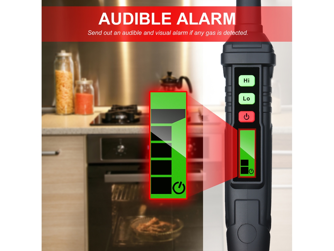 Habotest Detector de Fuga de Gás Portátil com Alarme Audível e Visual para Gases Combustíveis Propano Metano Gás Natural