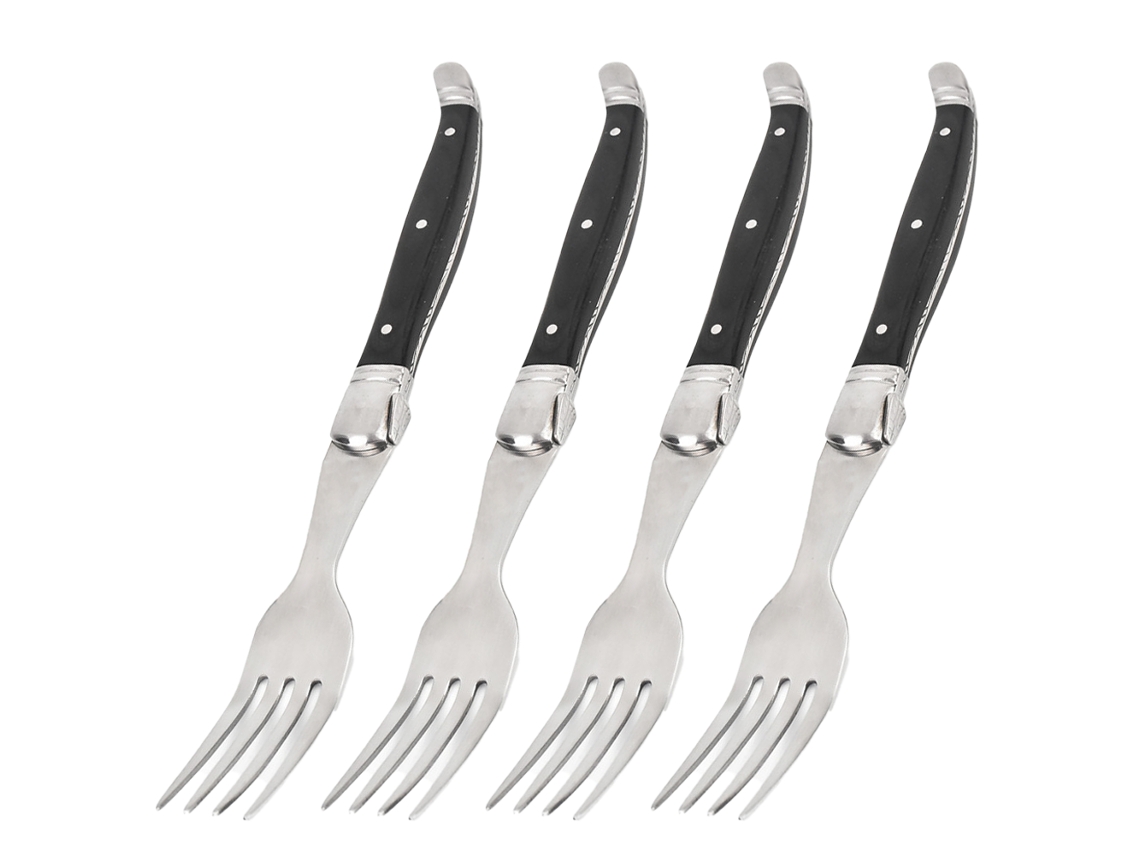 Conjunto de Facas de Bife 4 Peças Aço Inoxidável com Cabo Preto NEVEANCE