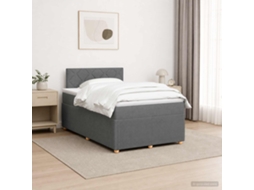 Vidaxl Cama Box Spring Com Colchão Cinzento-escuro 120 X 190 Cm Tecido