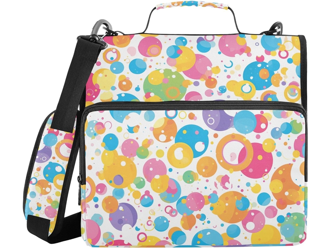 Pasta Organizadora Com Alça De Ombro E Mão, Vários Bolsos, 3, 8cm 1, 5 Polegadas, Bolsa De Armazenamento Com 3 Argolas