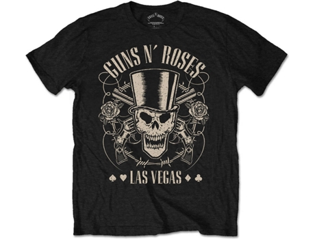 T-Shirt GUNS N ROSES Top Hat Skull And Pistols Las Vegas M