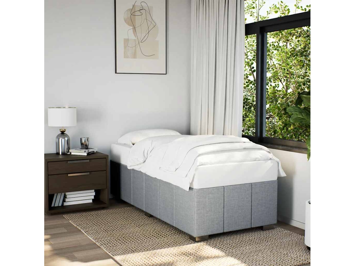 Vidaxl Estrutura De Cama Sem Colchão 100x200 Cm Tecido Cinzento-claro