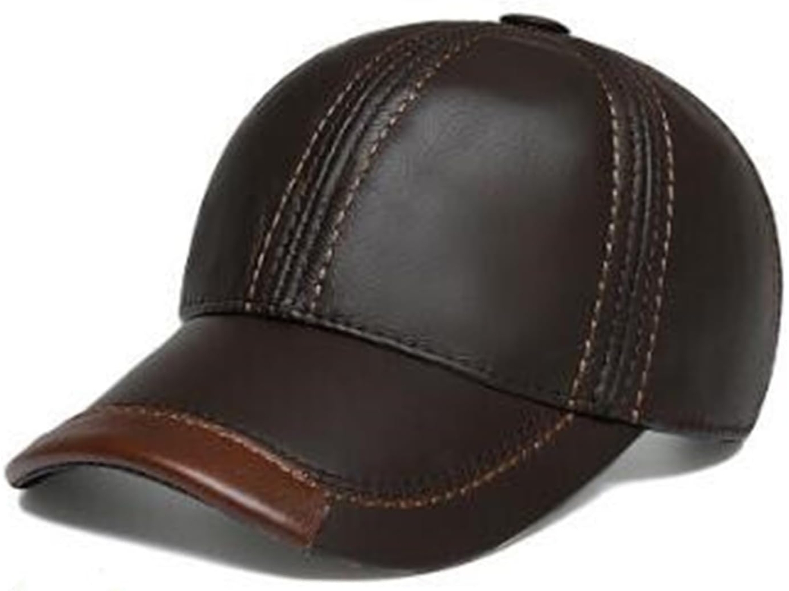 Boné de Couro SFUSHOS, masculino, quente, inverno, natural