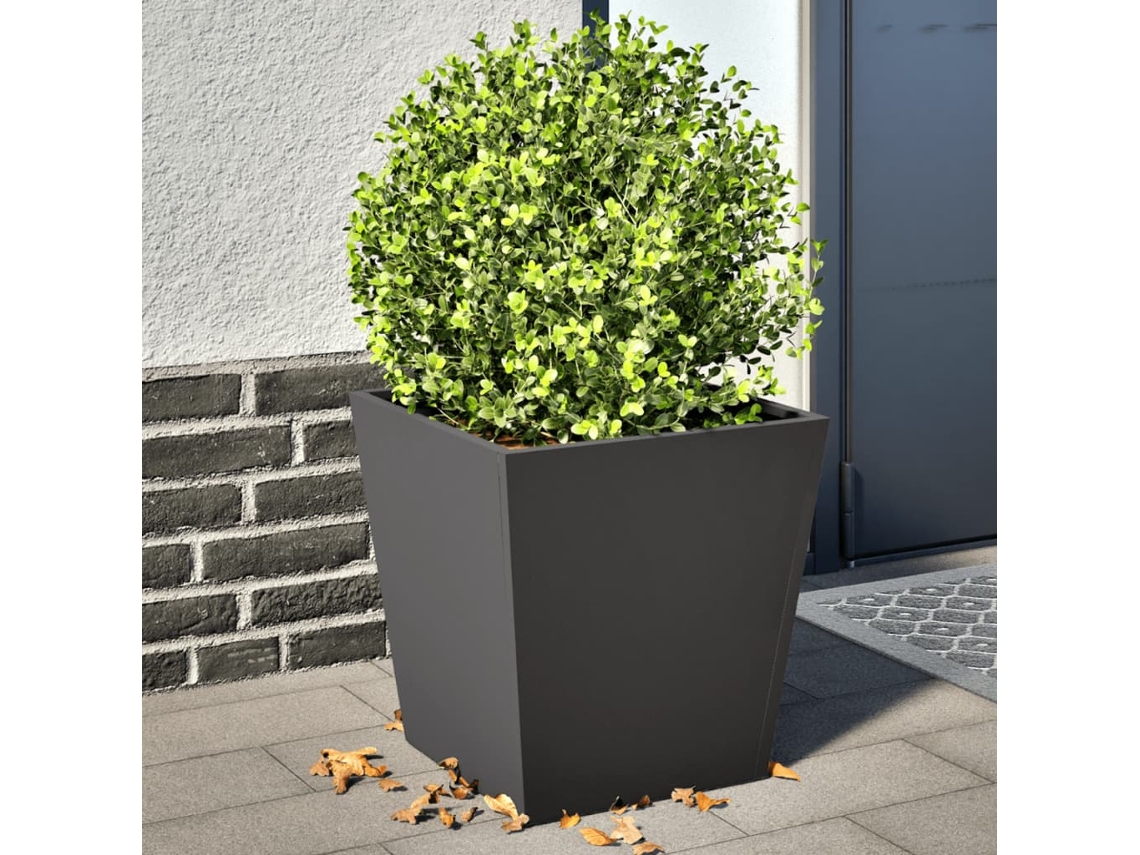 Vidaxl Vaso/floreira De Jardim 2 Pcs 40x40x40 Cm Aço Preto