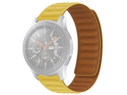 Bracelete Silicone 22Mm Magnético para Samsung Gear S3 Frontier/Classic/Garmin Forerunner 255 Amarelo Claro