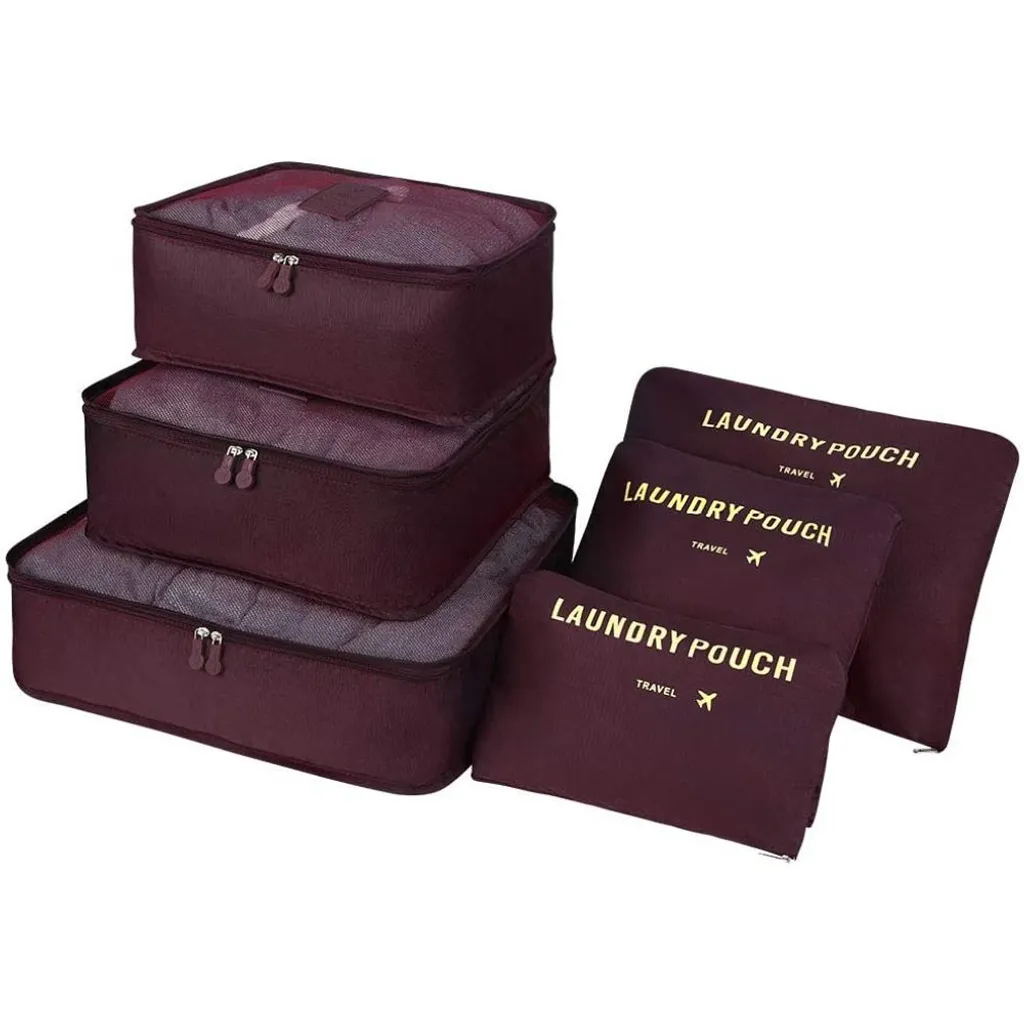 Conjunto Organizador De Viagem 6 Em 1, Inclui Cubos Organizadores E Sacos Para Guardar Roupas E Bagagens