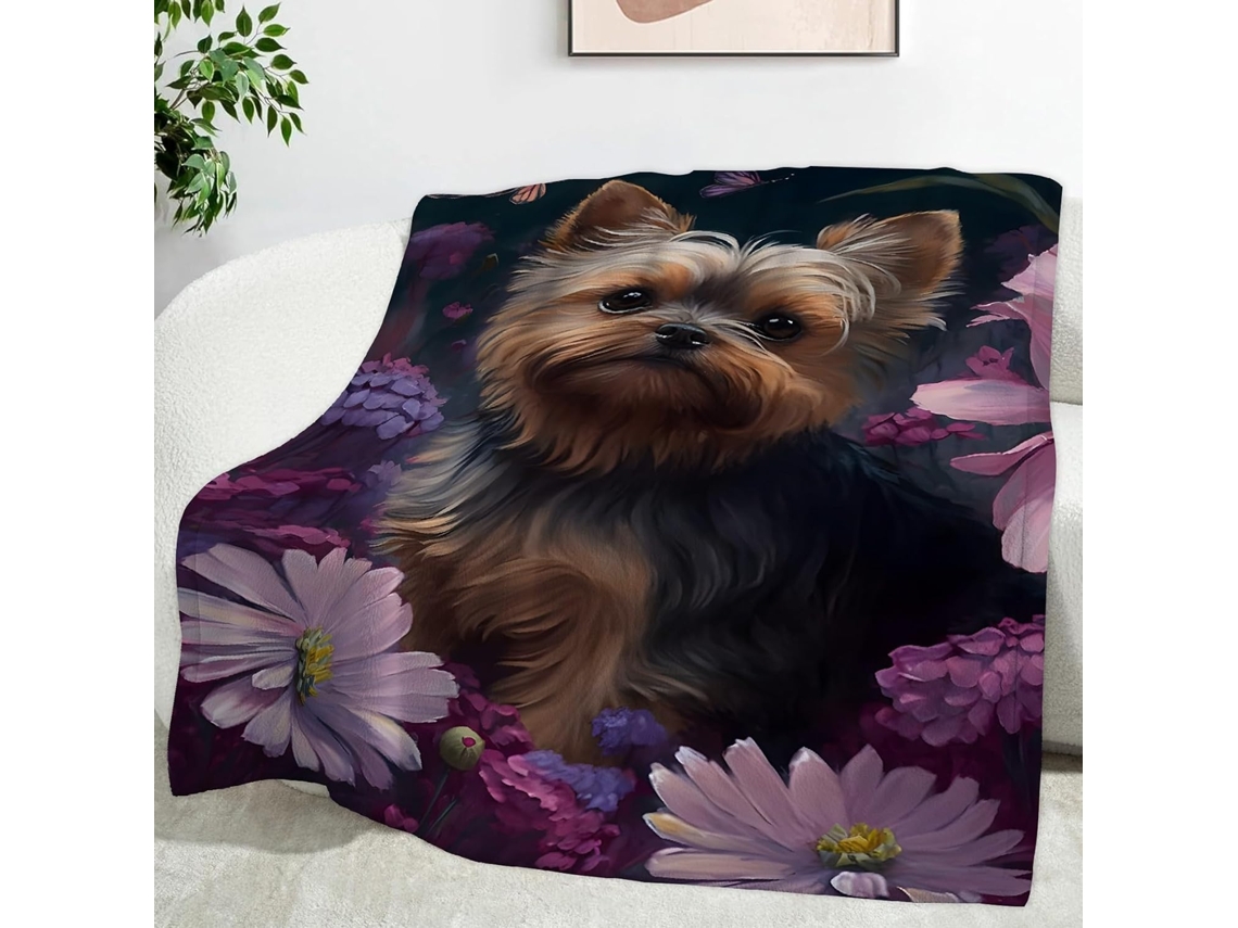 Manta para Cães Daisy 100x130 Cm Multifuncional Macia Confortável em Flanela Ideal Cama Escritório Cochilo e F