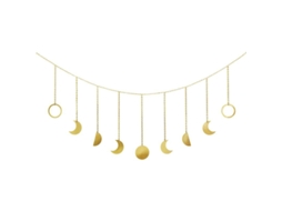 Nova Line bandeira de Arte Aesthetic com Lua para Quarto Menina, Dormitório, Sala, Ouro, 200cm