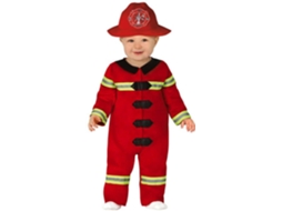 Fato de Bebé DISFRAZZES Bombeiro Vermelho (Tam: 12 a 24 meses)